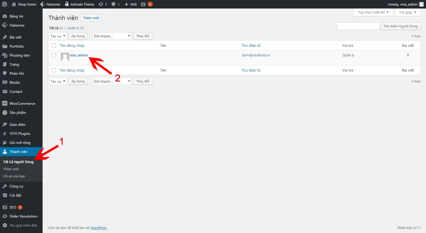 hướng dẫn cách quản lý thành viên trong website wp