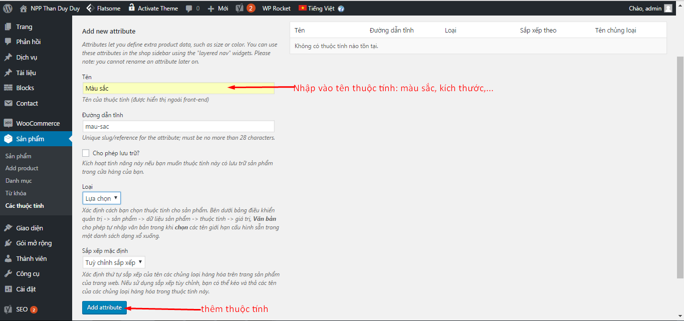 huong dan quan ly san pham co bien the trong wordpress