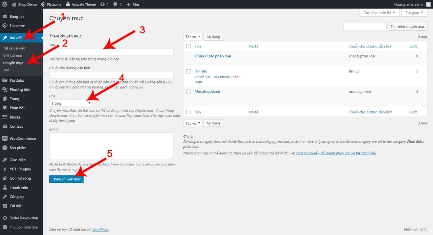 huong dan quan ly chuyen muc bai viet trong wordpress