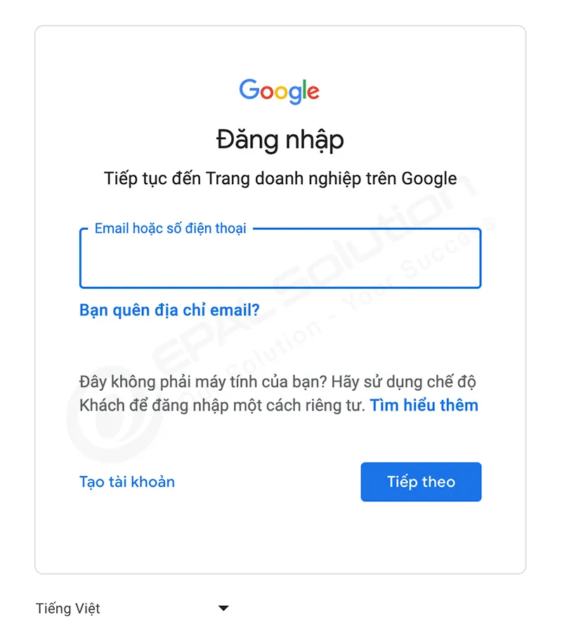 dang nhap tai khoan google